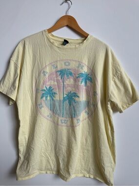 wild fable Pale Yellow Palm Graphic Tee